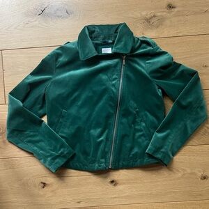 Lauren Conrad Deep Velvet Green Bomber Jacket